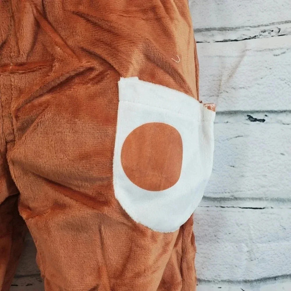 9-12M -Super Soft Brown and White Cow 2 piece Velvet with Hooded Ears Baby  Set - Picture 5 of 9